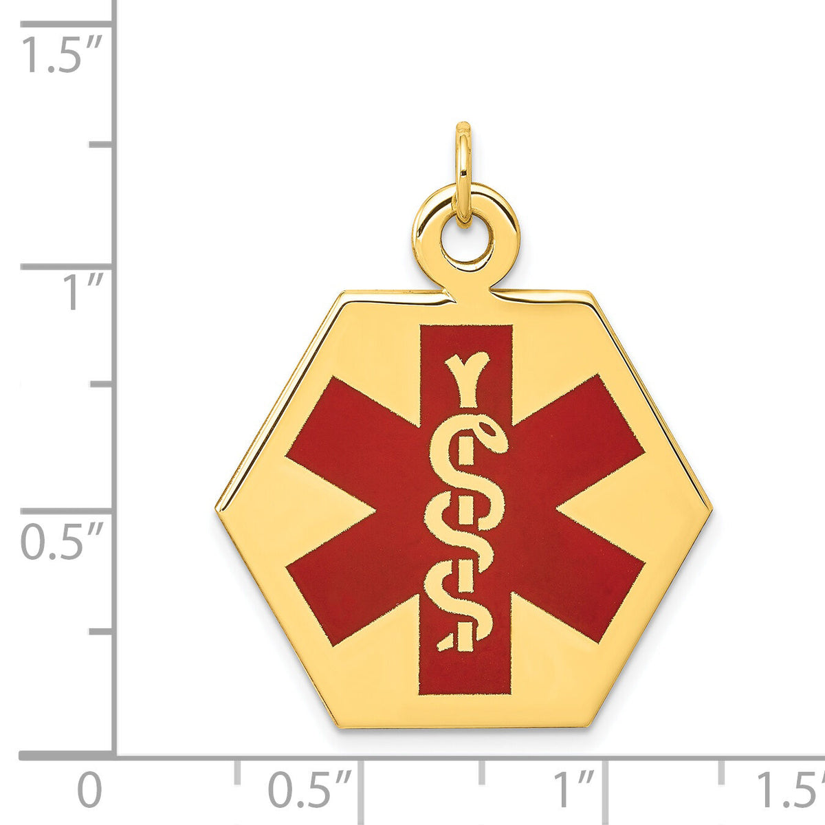 14k Red Enamel Medical Jewelry Pendant-XM30