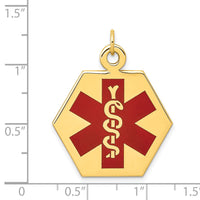 14k Red Enamel Medical Jewelry Pendant-XM30