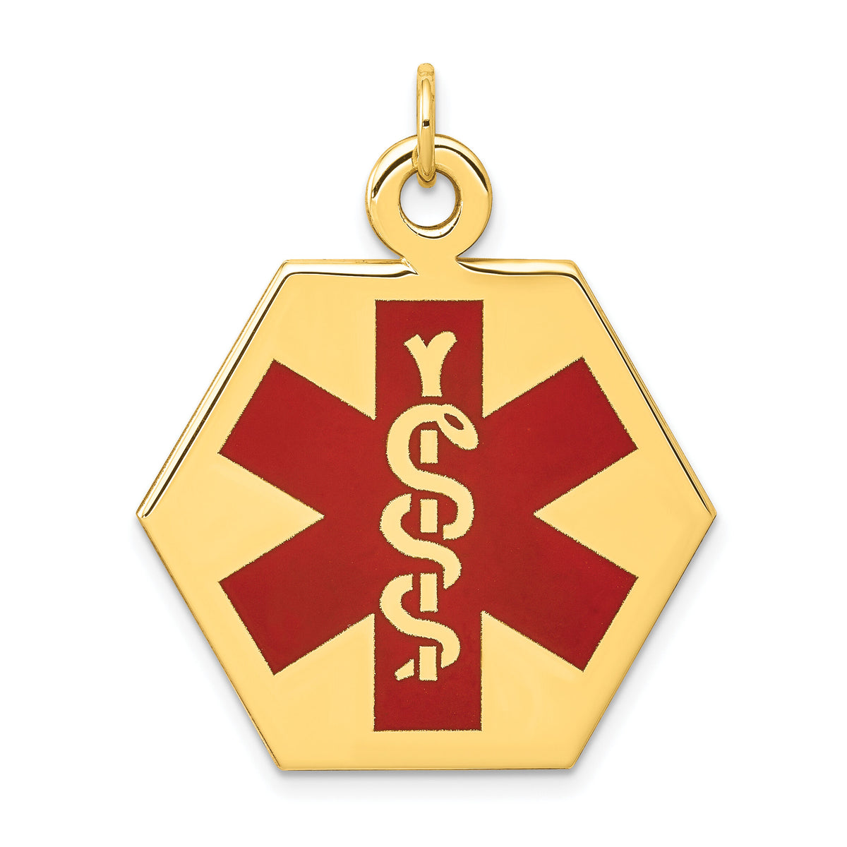 14k Red Enamel Medical Jewelry Pendant-XM30