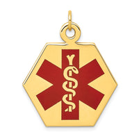 14k Red Enamel Medical Jewelry Pendant-XM30