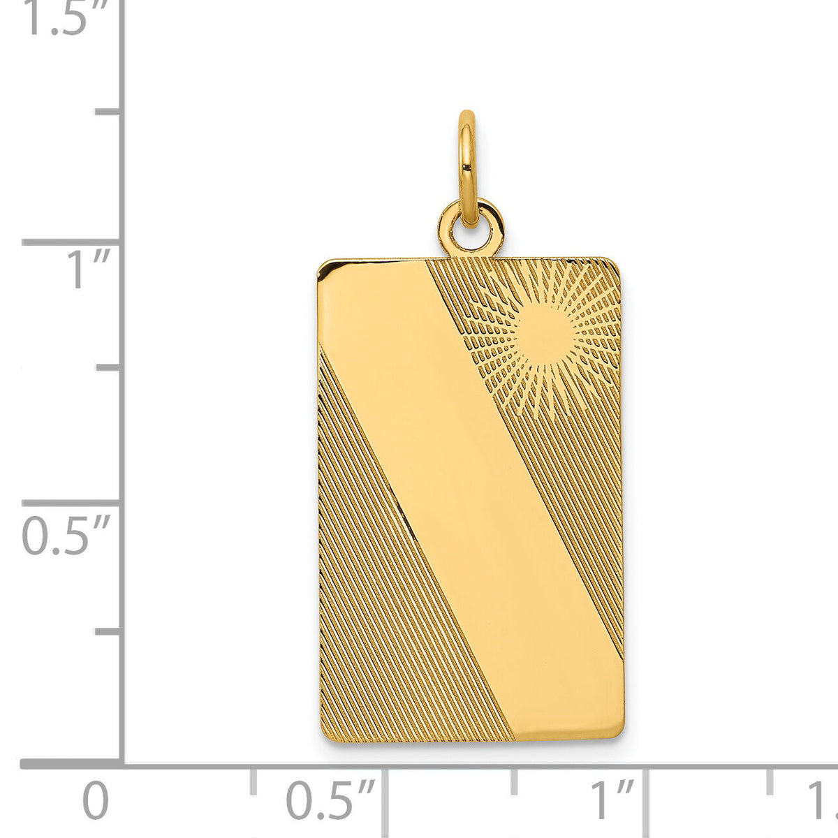 14k Patterned .013 Gauge Engravable Dog Tag Disc Charm-XM300/13