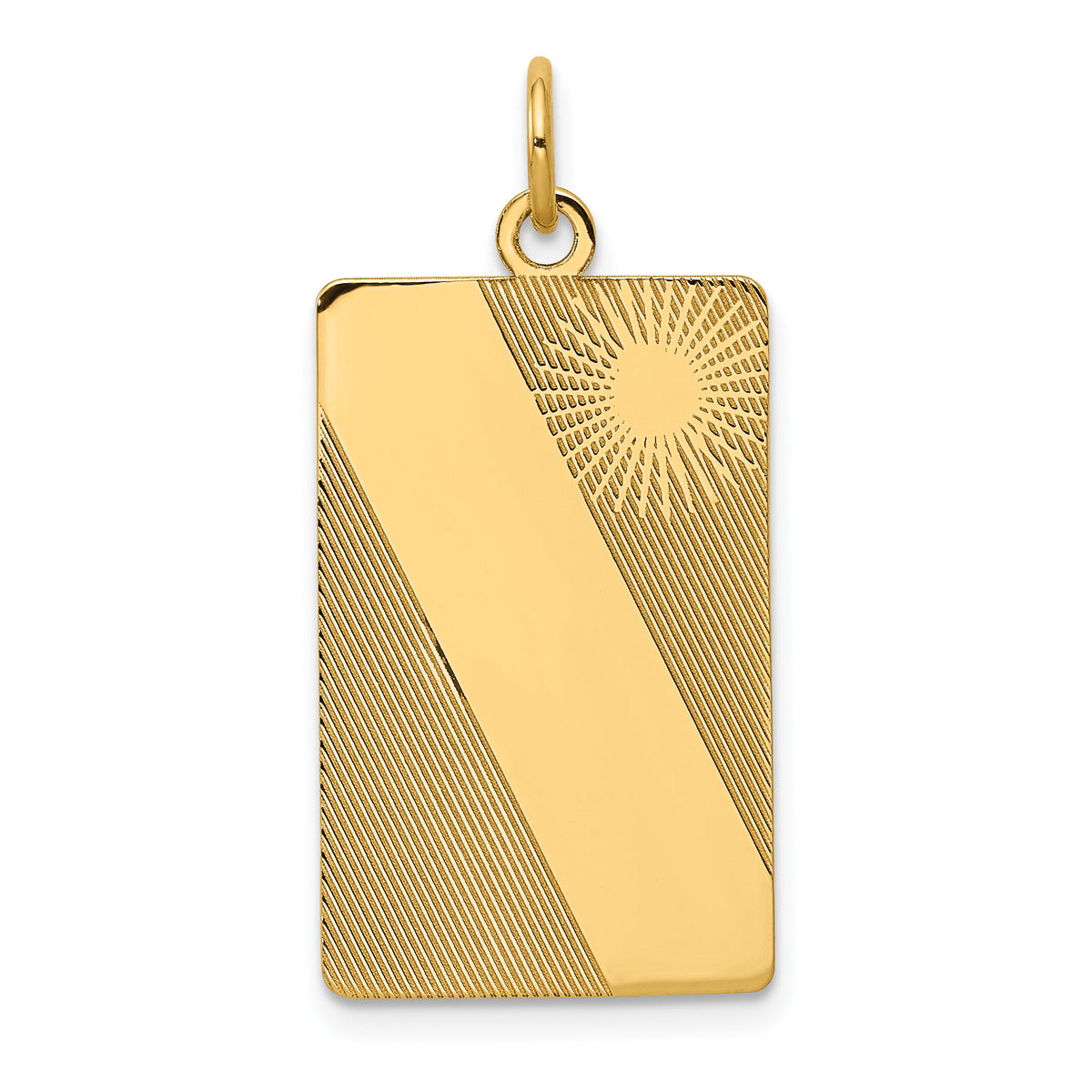 14k Patterned .013 Gauge Engravable Dog Tag Disc Charm-XM300/13