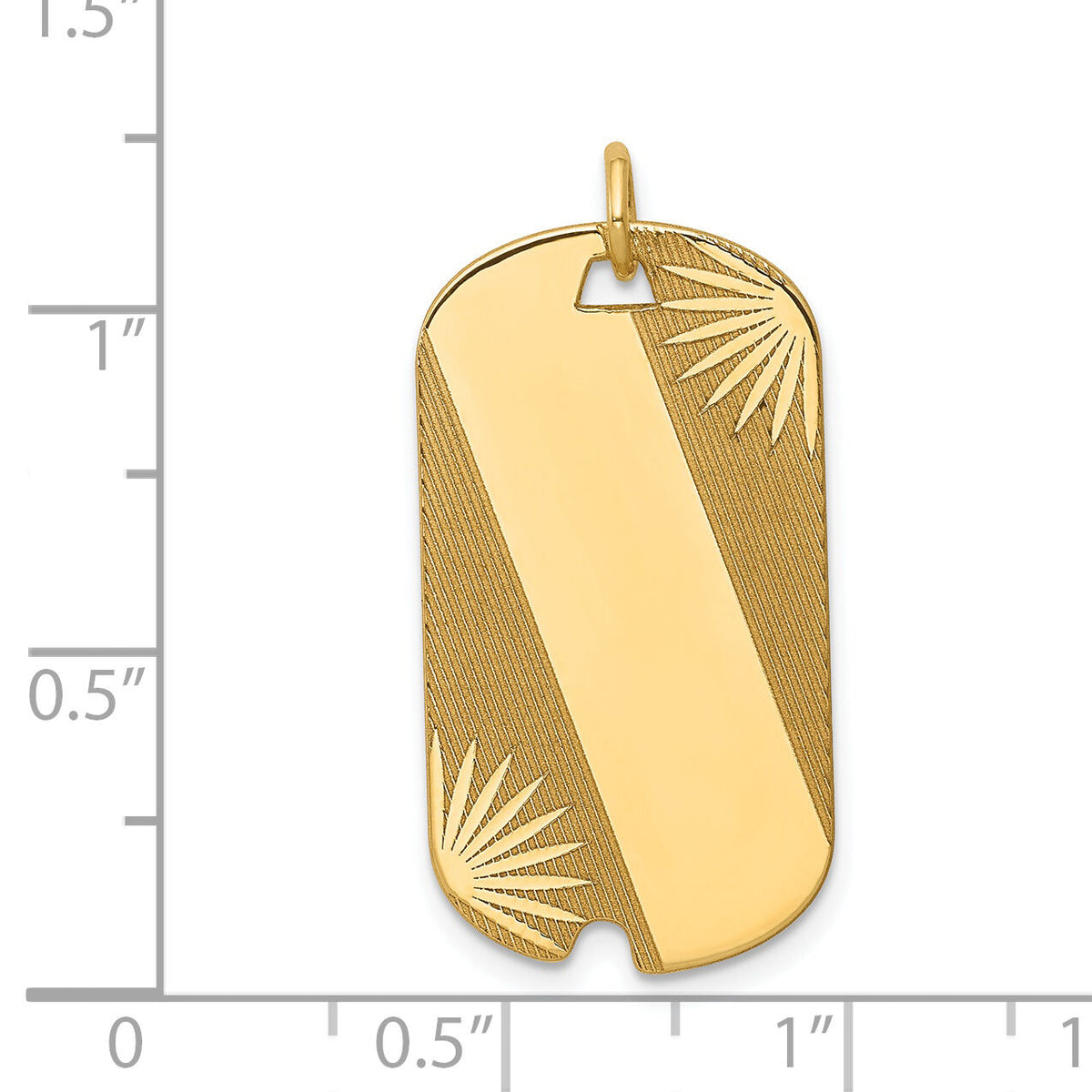 14k Patterned .018 Gauge Engravable Dog Tag Disc Charm-XM301/18