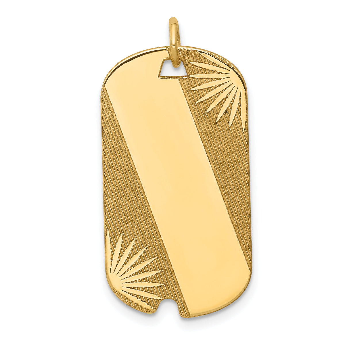 14k Patterned .018 Gauge Engravable Dog Tag Disc Charm-XM301/18