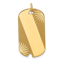 14k Patterned .018 Gauge Engravable Dog Tag Disc Charm-XM301/18