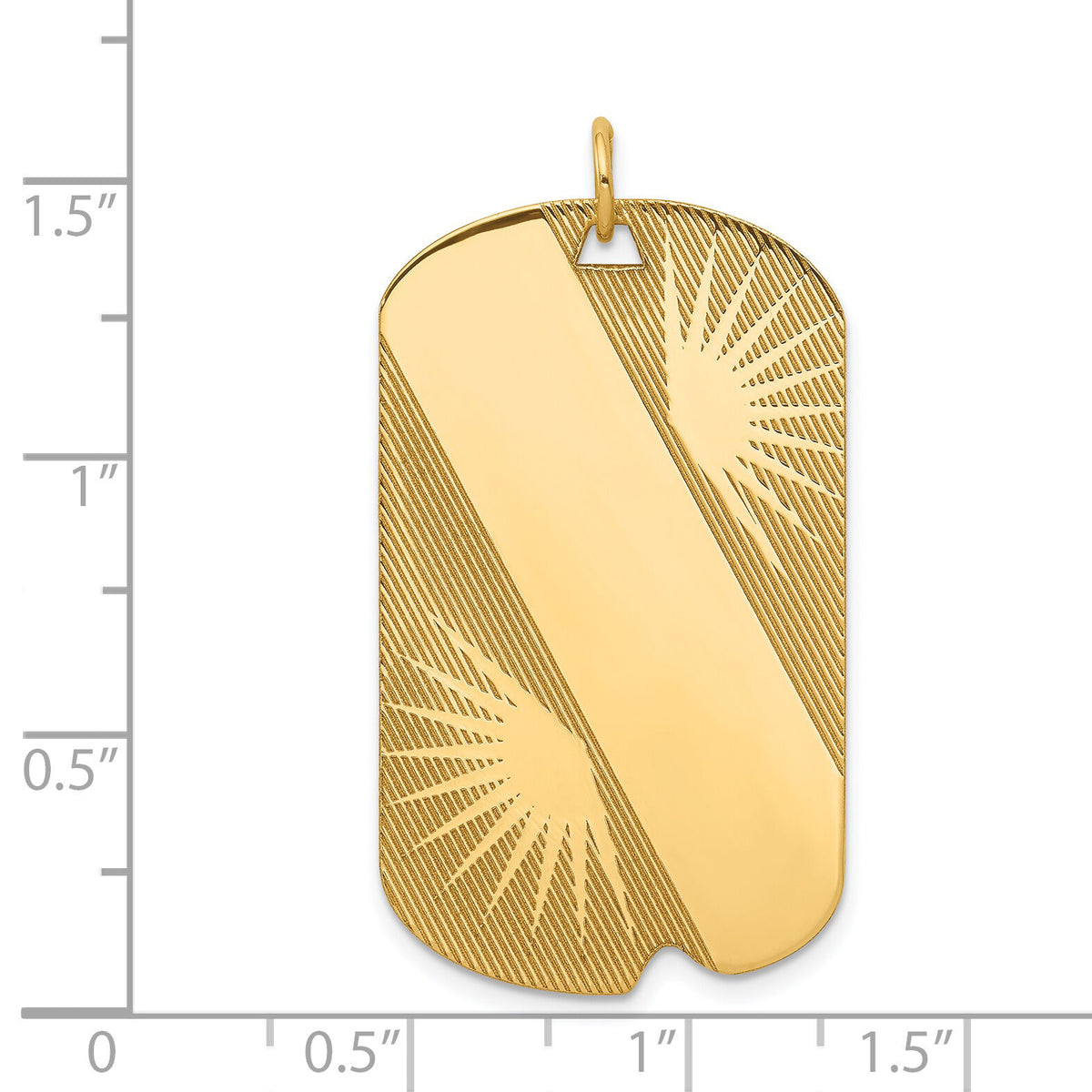14k Patterned .018 Gauge Engravable Dog Tag Disc Charm-XM302/18