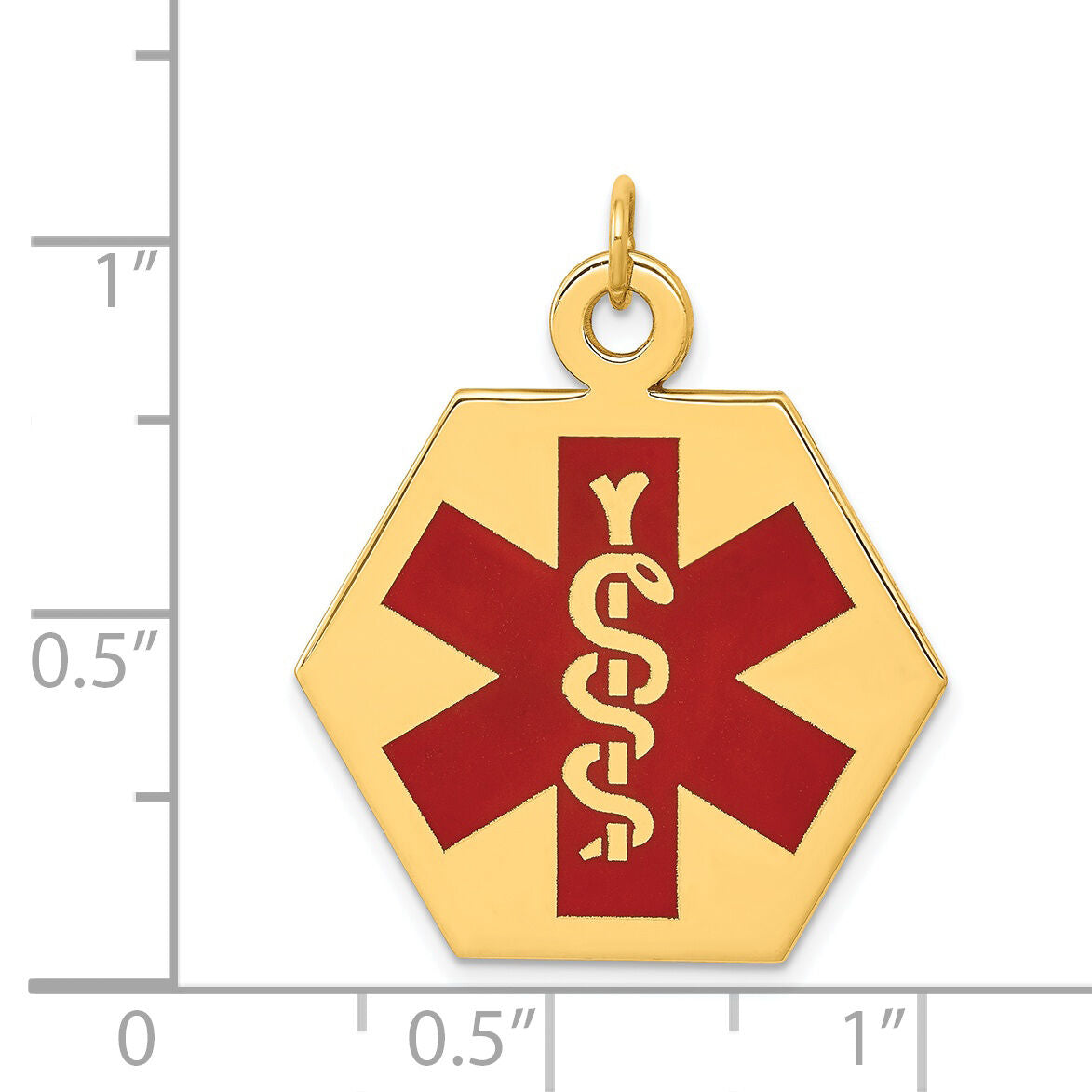14k Red Enamel Medical Jewelry Pendant-XM31