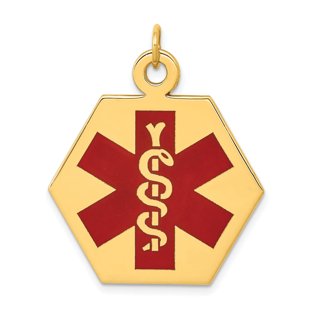 14k Red Enamel Medical Jewelry Pendant-XM31