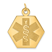 14k Medical Jewelry Unenameled Pendant-XM31N