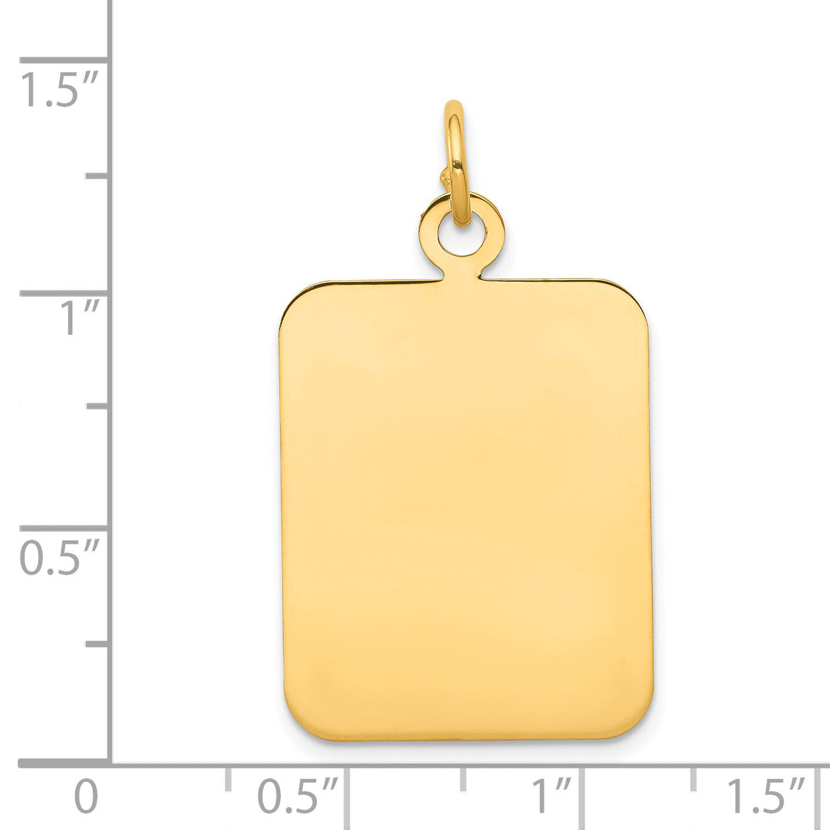 14k Plain Rectangular .035 Gauge Engravable Disc Charm-XM320/35