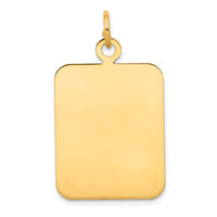 14k Plain Rectangular .018 Gauge Engravable Disc Charm-XM320/18