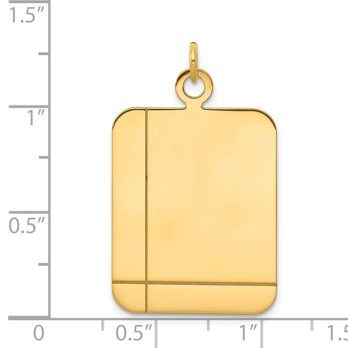14k Plain Rectangular .018 Gauge Engravable Disc Charm-XM321/18
