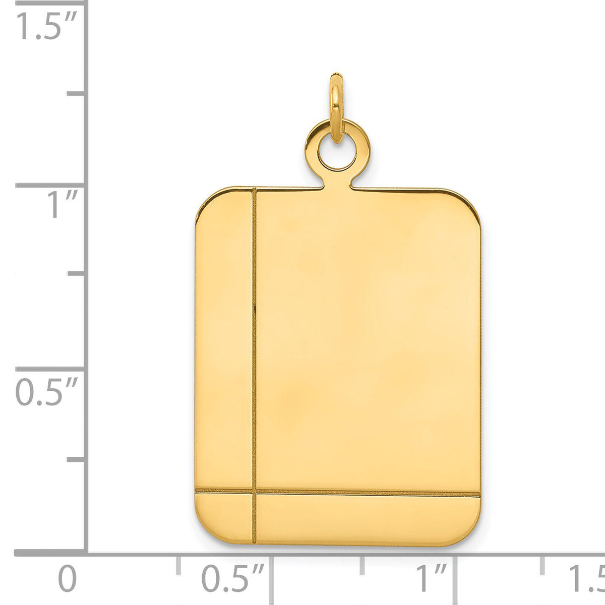 14k Plain Rectangular .035 Gauge Engravable Disc Charm-XM321/35