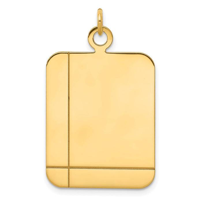 14k Plain Rectangular .027 Gauge Engravable Disc Charm-XM321/27