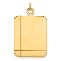 14k Plain Rectangular .035 Gauge Engravable Disc Charm-XM321/35