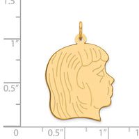 14k .018 Depth Engravable Girl Head Charm-XM331/18