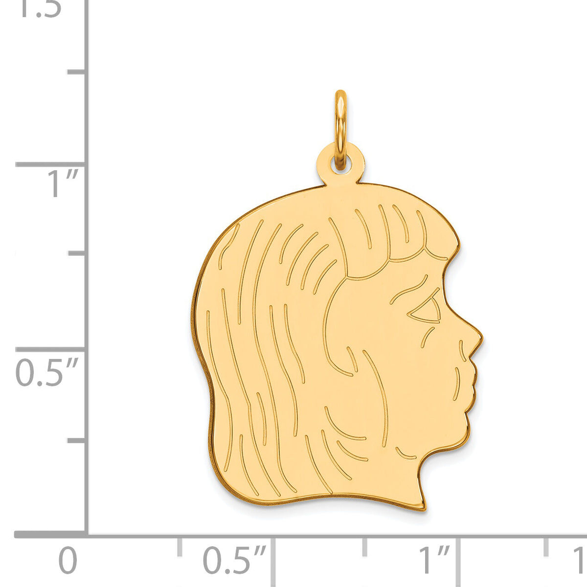 14k .013 Depth Engravable Girl Head Charm-XM331/13