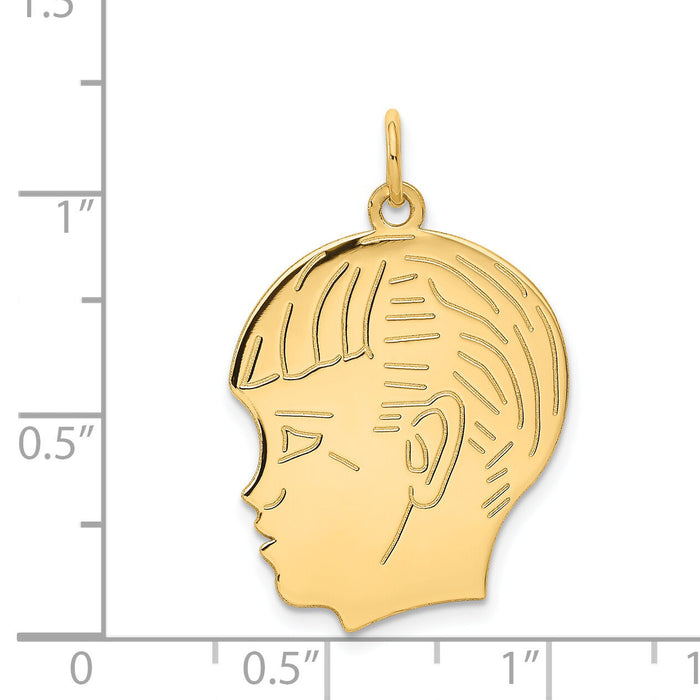 14k .011 Depth Engravable Boy Head Charm-XM332/11