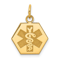 14k Non-enameled Medical Jewelry Pendant-XM36N
