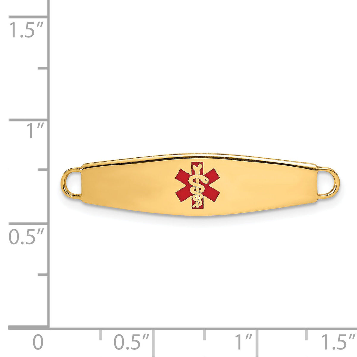 14k Red Enamel Medical Jewelry ID Plate-XM38