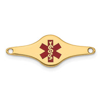 14k Red Enamel Medical Jewelry ID Plate-XM399