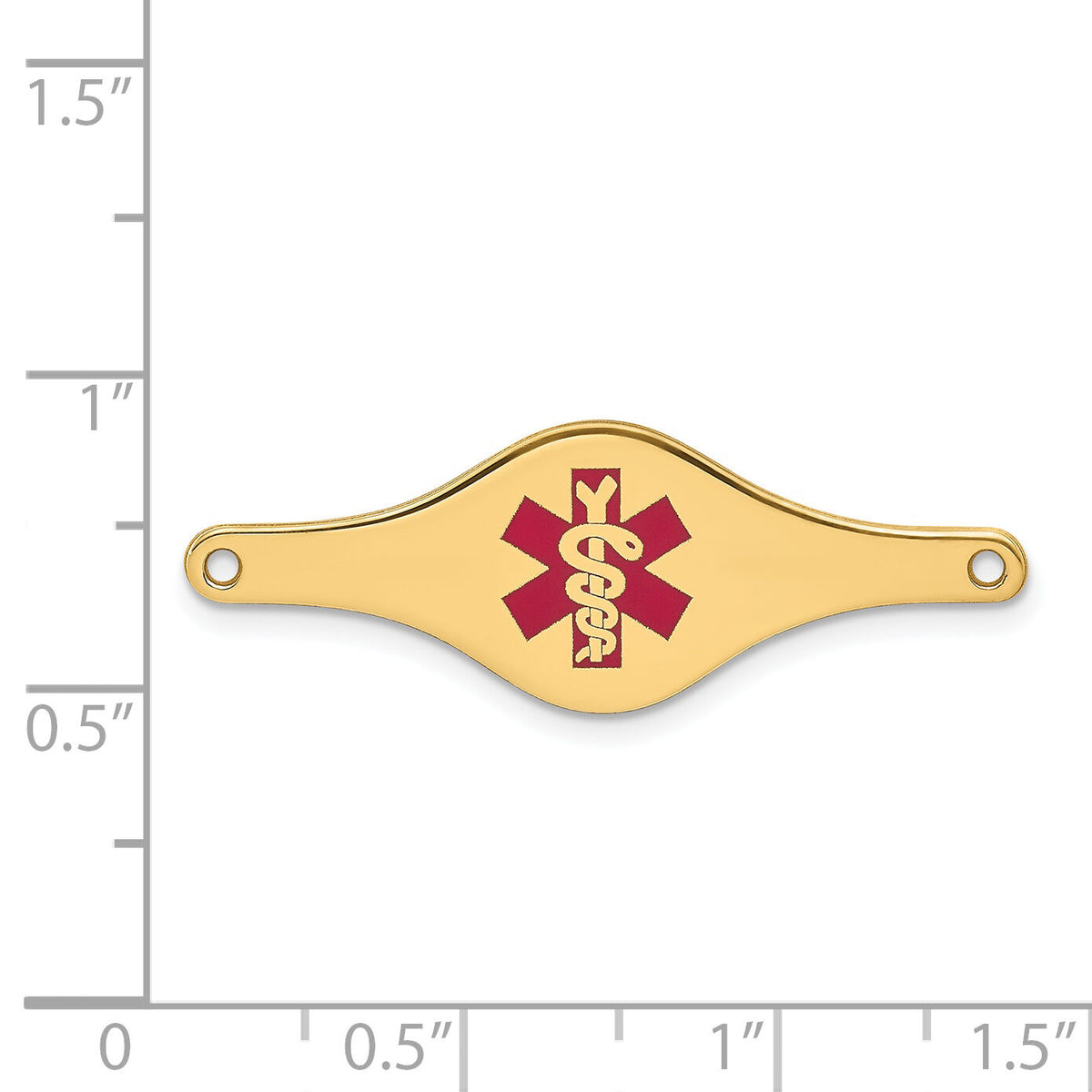 14k Red Enamel Medical Jewelry ID Plate-XM400
