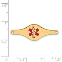 14k Red Enamel Medical Jewelry ID Plate-XM400