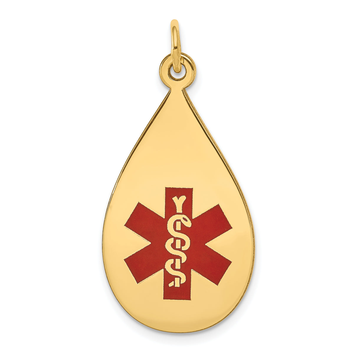 14k Red Enamel Medical Jewelry Pendant-XM405