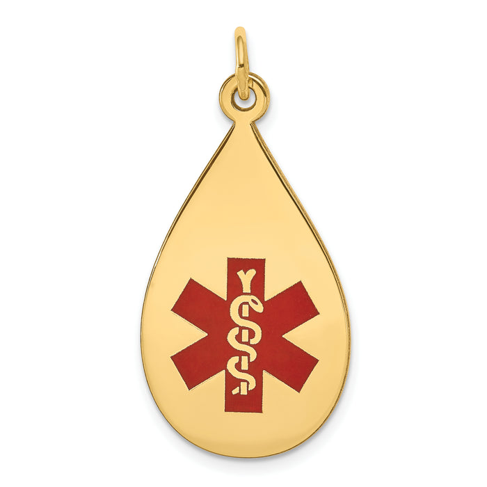 14k Red Enamel Medical Jewelry Pendant-XM405
