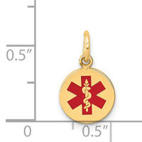 14k Red Enamel Medical Jewelry Pendant-XM406