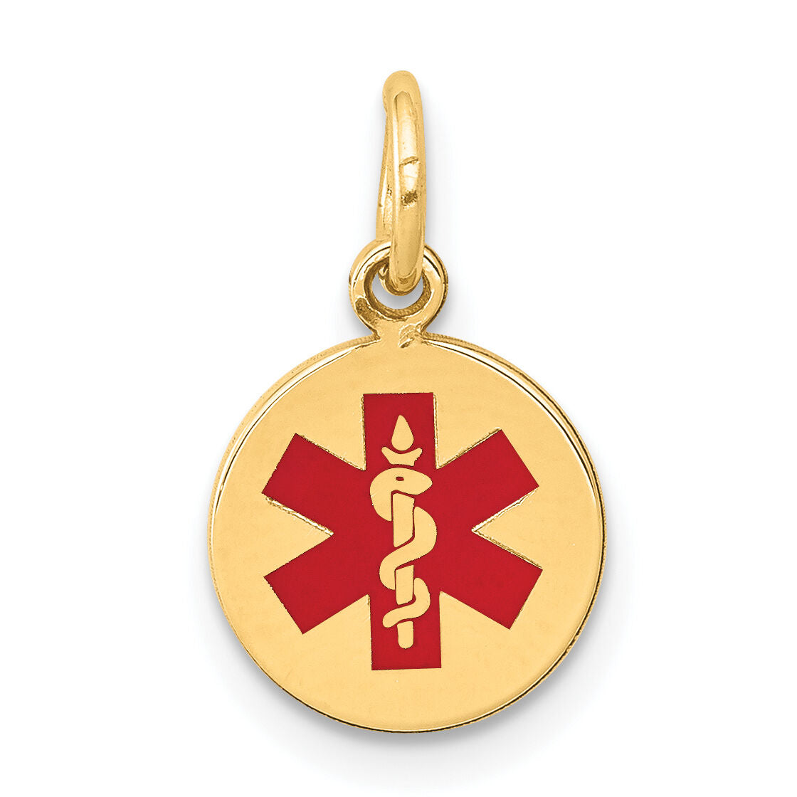 14k Red Enamel Medical Jewelry Pendant-XM406