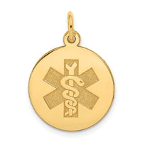 14k Medical Jewelry Unenameled Pendant-XM407N