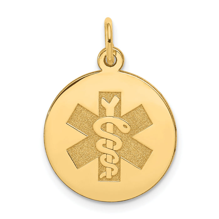 14k Medical Jewelry Unenameled Pendant-XM407N