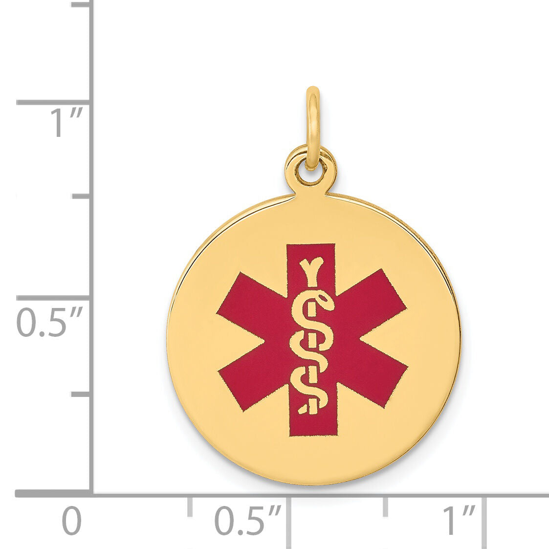 14k Red Enamel Medical Jewelry Pendant-XM408
