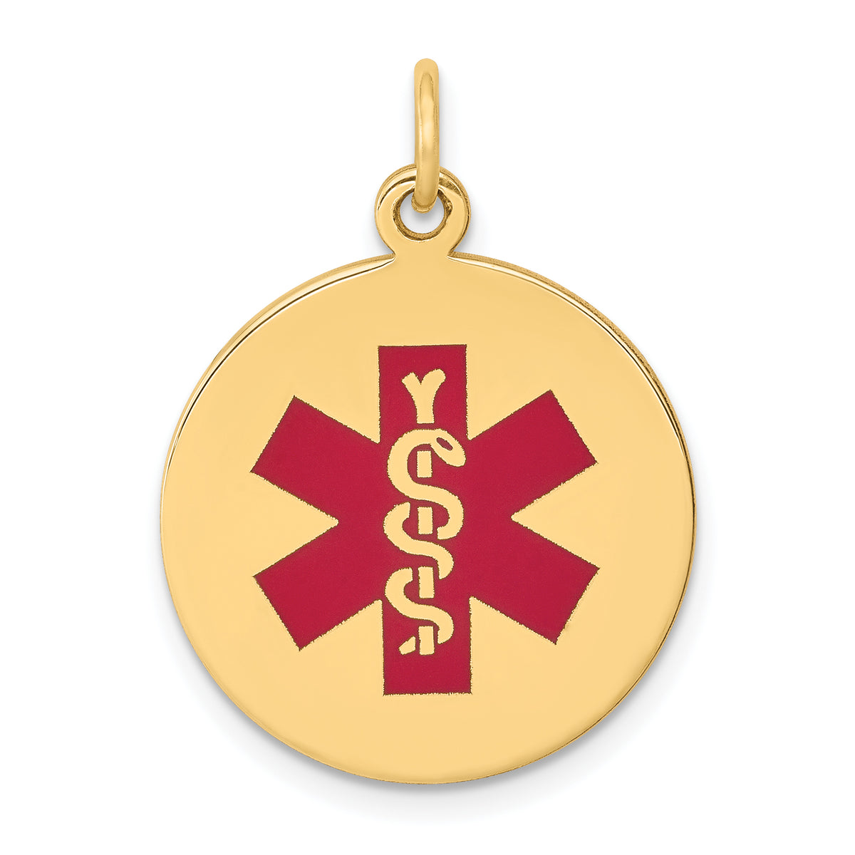 14k Red Enamel Medical Jewelry Pendant-XM408