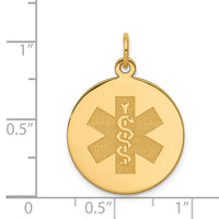 14k Non-enameled Medical Jewelry Pendant-XM408N