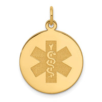 14k Non-enameled Medical Jewelry Pendant-XM408N