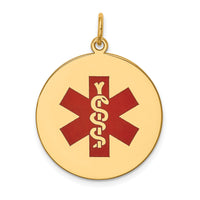 14k Red Enamel Medical Jewelry Pendant-XM409