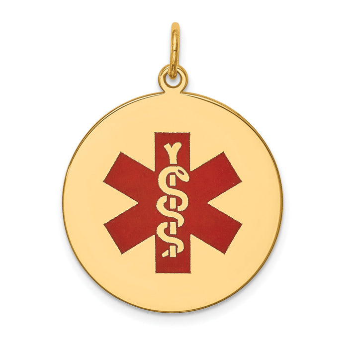 14k Red Enamel Medical Jewelry Pendant-XM409