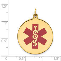 14k Red Enamel Medical Jewelry Pendant-XM410
