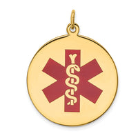 14k Red Enamel Medical Jewelry Pendant-XM410