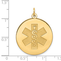 14k Medical Jewelry Unenameled Pendant-XM410N
