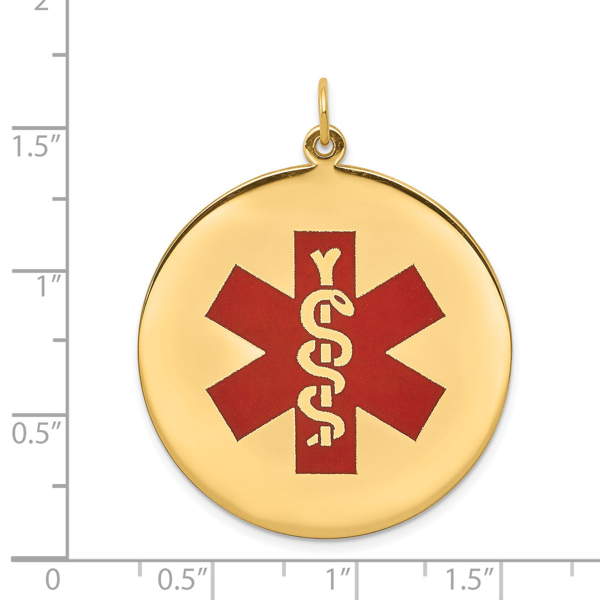 14k Red Enamel Medical Jewelry Pendant-XM411