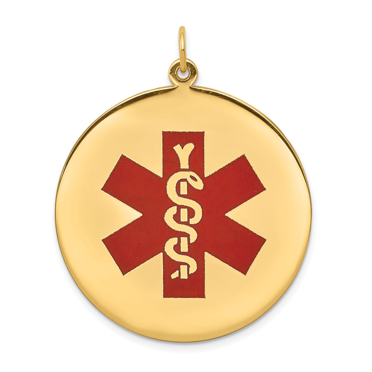 14k Red Enamel Medical Jewelry Pendant-XM411