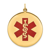 14k Red Enamel Medical Jewelry Pendant-XM411