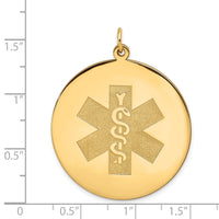 14k Medical Jewelry Unenameled Pendant-XM411N