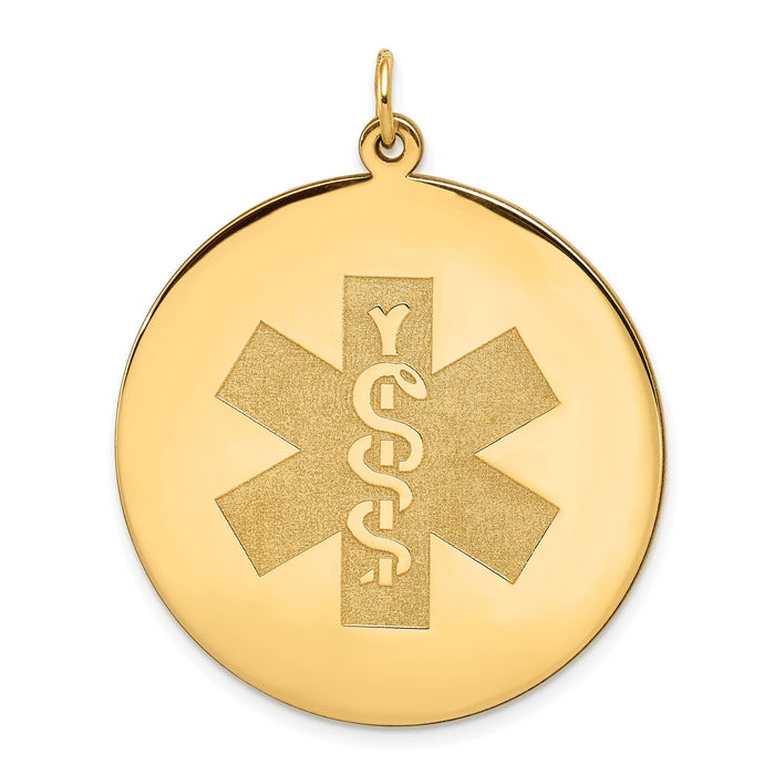 14k Medical Jewelry Unenameled Pendant-XM411N