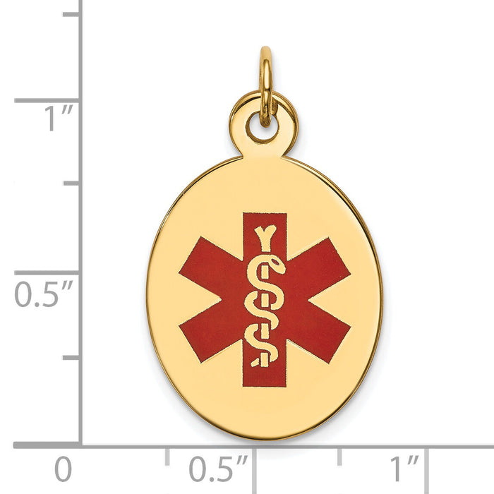 14k Red Enamel Medical Jewelry Pendant-XM414