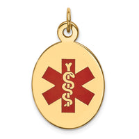 14k Red Enamel Medical Jewelry Pendant-XM414
