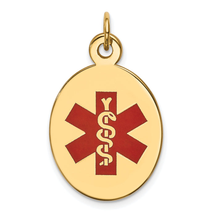 14k Red Enamel Medical Jewelry Pendant-XM414